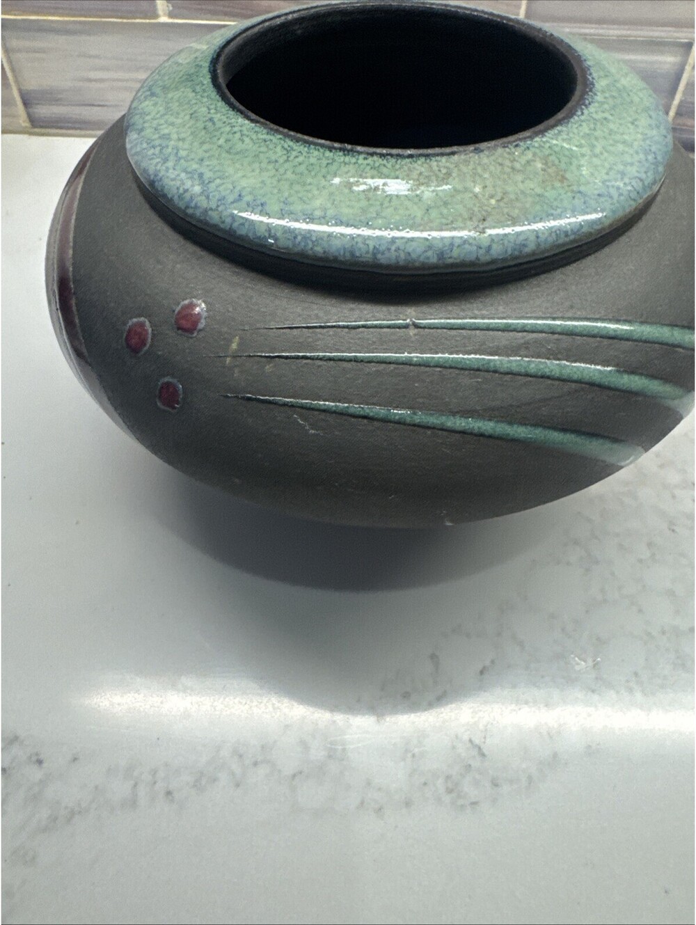 Michael Cho Studio Art Pottery Vase High Fire Signed Charcoal/Black